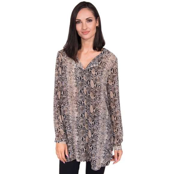 BNWT b.young Snakeskin Print Tunic Blouse - Picture 1 of 5